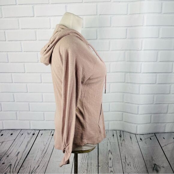 Calvin Klein Performance Even Sand Ruched LS Zip Front Hoodie Jacket - Small - Picture 10 of 16